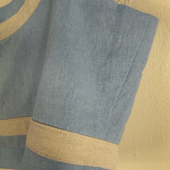 Avec Les Filles Linen‎ Blend Crop Top Blue Tank Sleeveless Size M Spring Summer - Picture 10 of 12